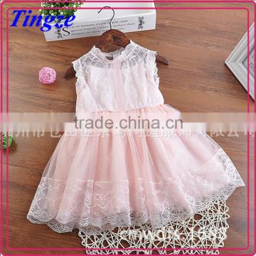 Children summer clothing new korean design girls party dresses lace sleeveless kids dress