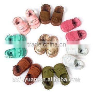 new born baby soft soled toddler tassels sandles shoe pu material