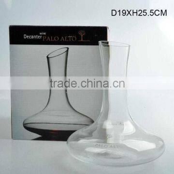 custom glass decanter with tilt mouth