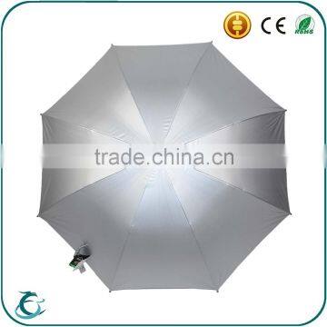 25 Inch 8 Panels Wood Shaft Windproof Staight Gray Rain Umbrella photo-4
