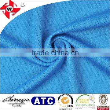 Chuangwei Textile breathable pinhole mesh 92% polyester 8% spandex elastic sportswear fabric for shorts