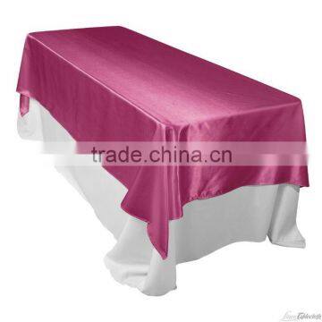 Fuchsia satin square table cloth/table linen for weddings