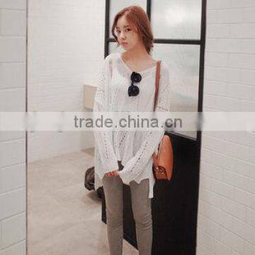 Autumn Outfit New V-neck Thin Hollow Out Long Sleeve Knit photo-2