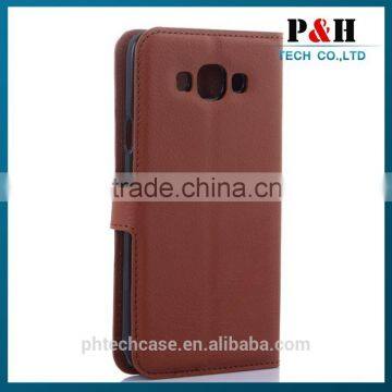 Case For Samsung Galaxy E7 Leather Stand Pouch With 2 Card Slots/Magnetic Snap photo-4