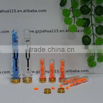 different size clear plastic test tube