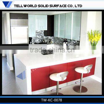 2014 China Factory Supply Competitive Price Corian Marble Black and Red Kitchen Countertop