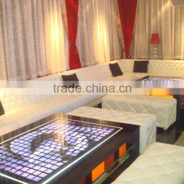 hot sale foshan custom white leather circle night club booth sofa