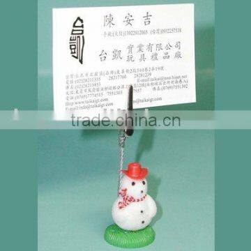 Flocking snowman name card holder