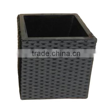 Garden Plasitc Rattan Planter Black flower plants Basket Single