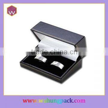 Custom Cheap Plastic black one pair of cufflink box