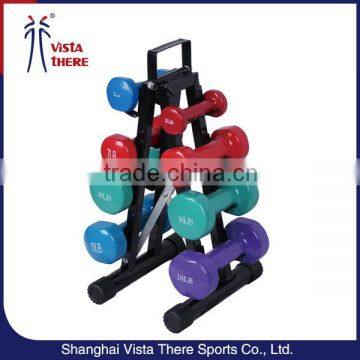 OEM gym equipment gym vinyl dumbbell set with stand for sale