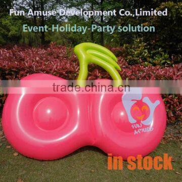 Latest fast delivery PVC cherry fruit float inflatable donut for fun