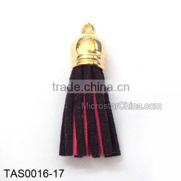 Fashion Suede Tassel Pendant Charms Wirh Metal Caps Hot sale