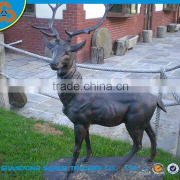 garden landscaping bronze animal sculpture standing stag