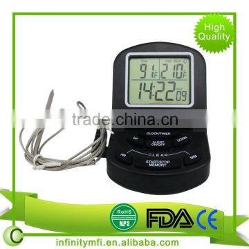 Digital Cooking Touchscreen Thermometer Timer with Stainless Steel Probes, for Cooking, Oven & BBQ Meat