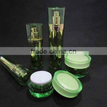 Taper Shaped Acrylic Cream Jar and Acrylic Lotion Pump Bottle for cosmetics