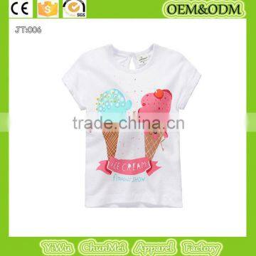 2015 new kids t-shirt Ice cream t-shirt kids Ice cream t-shirt child t-shirt 100% cotton t-shirt girl t-shirt