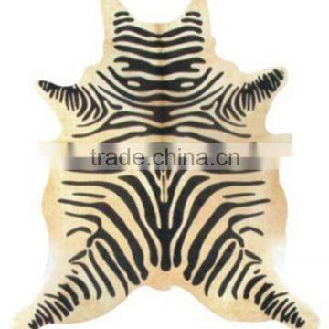 Zebra patterned cowhidecarpet