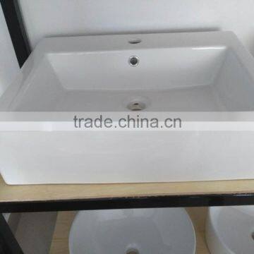 Chaozhou Ceramic Basin Square Shape Single Hole White Wash Basin Hot Sale Art Basin New Design Hot Sale Art BasinB004 photo-4