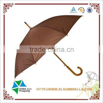 NEW Deluxe Brolly Walking Stick umbrella Wooden Crook Handle Automatic Open Umbrella