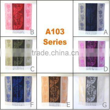 A103-G New Design Low Price Spring Colombia Acrylic Jacquard Scarf photo-6