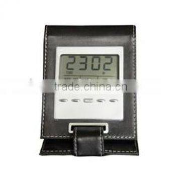 LCD leather clock