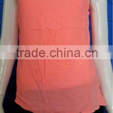 Sleeveless Round Neck Ladies Fashion Tops and Blouses