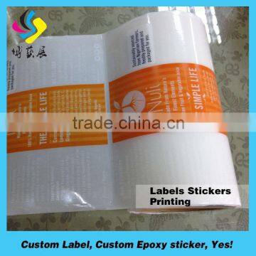 Custom design transparent vinyl sticker / pvc adhesive label for pillow box