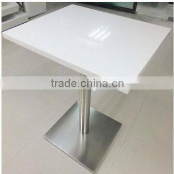 KFC Counter Table with White Solid Surface, artificial marble top dining table,Restaurant table