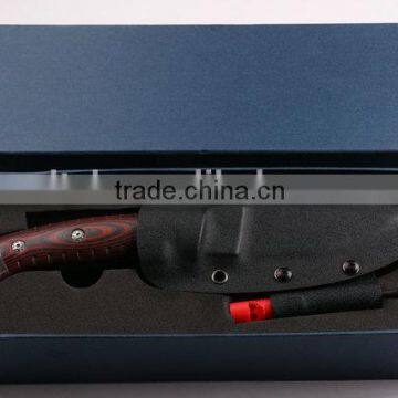 OEM Wood Outdoor Multi Military Knife With Fire Starter and Whistle photo-3