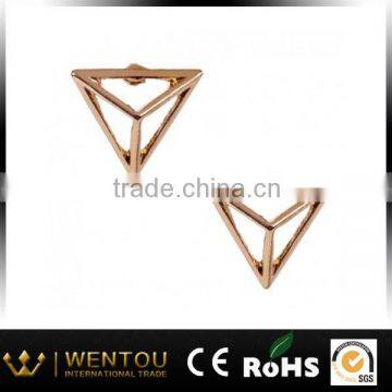 Gold Cut Out Triangle Shaped Earrings