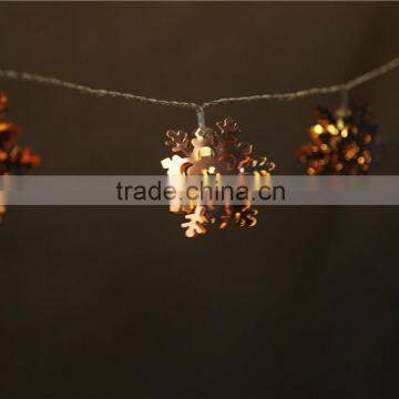 Snowflake Golden Christmas tree decorative LED String Light