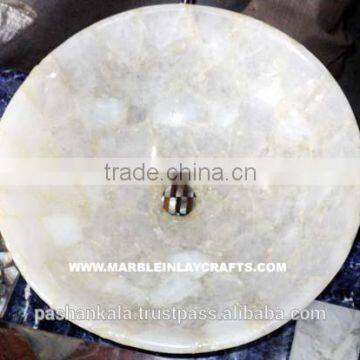 White Quartz Sink Bowl For Bathroom