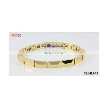 New High Quality Mens Bracelets Gold Link Style With Magnet photo-4