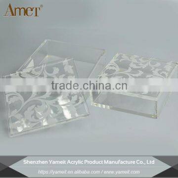 OEM/ODM Fashionable Laser Carved Pattern Clean Acrylic Candy Box