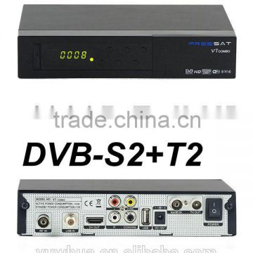 Freesat V7 Combo digital DVB S2& T2 HD/SD output TV set top box free to air satellite receiver