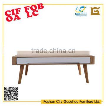 2016 Canton Fair Modern Short Wood Legs & High Glossy & Imported Ash Veneer Coffee Table