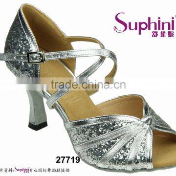 Sequin Ladies Shoes , Women Wide Ballroom Dance Shoes photo-2