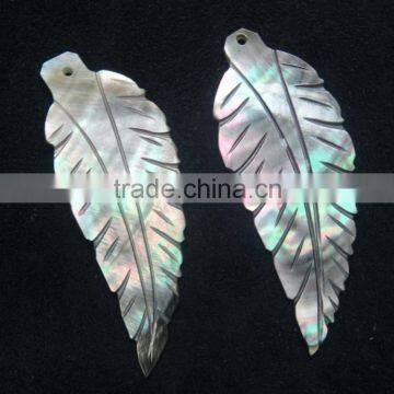 Best Quality New Arrival Mother of Pearl Gemstone With Nice Carving and Leaf Shape