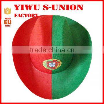 Customized non woven Portuguese flag cowboy hat