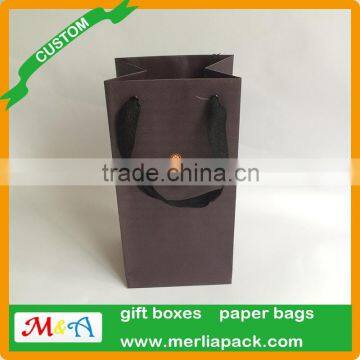 accept custom order gift bags polyester sation ribbon knotted black eyelets bags