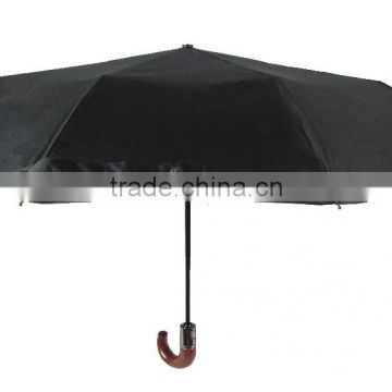 super 3 folding auto open and close umbrella with wooden handle