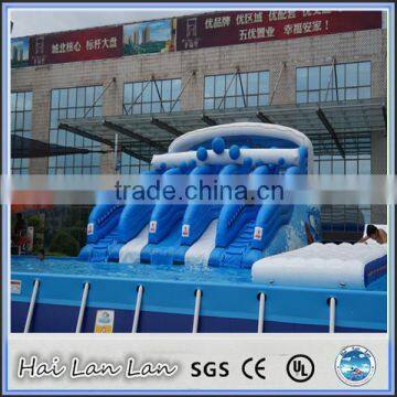 2015 hot sale bulk plastic balls inflatable water slide with pool for children