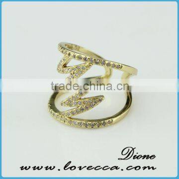 Fashion 18k Gold Plated Crystal Multi-Circle Ring ,have various size