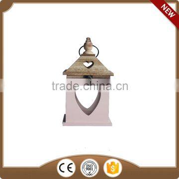Pink small wooden candle holder