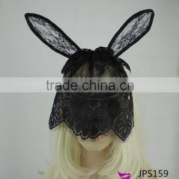 High quality party girl sexy lace rabbit bunny ears veils headband