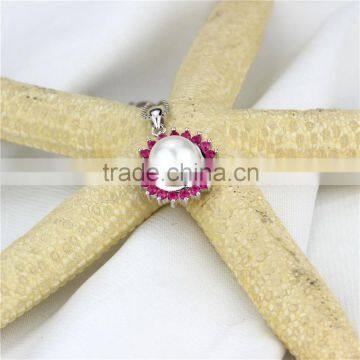 Latest Fashion AAA 9.5-10mm Button Sterling Silver Single Pearl Pendant