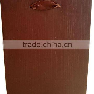 Brown plain color paper shopping gift bag for garments