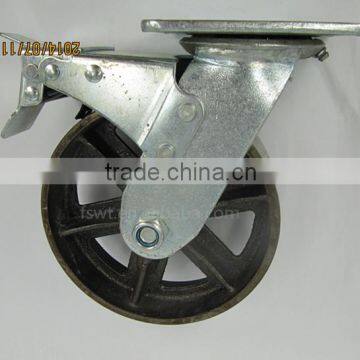 Cast Iron 5 Inch Heavy Duty Locking Caster Wheels For Trolley