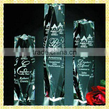 New Arrival Engraved Clear Crystal Awards And Trophies For Gift Ceremony